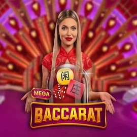 Mega Baccarat online game logo by Pragmatic Play on fezbets.com.pl